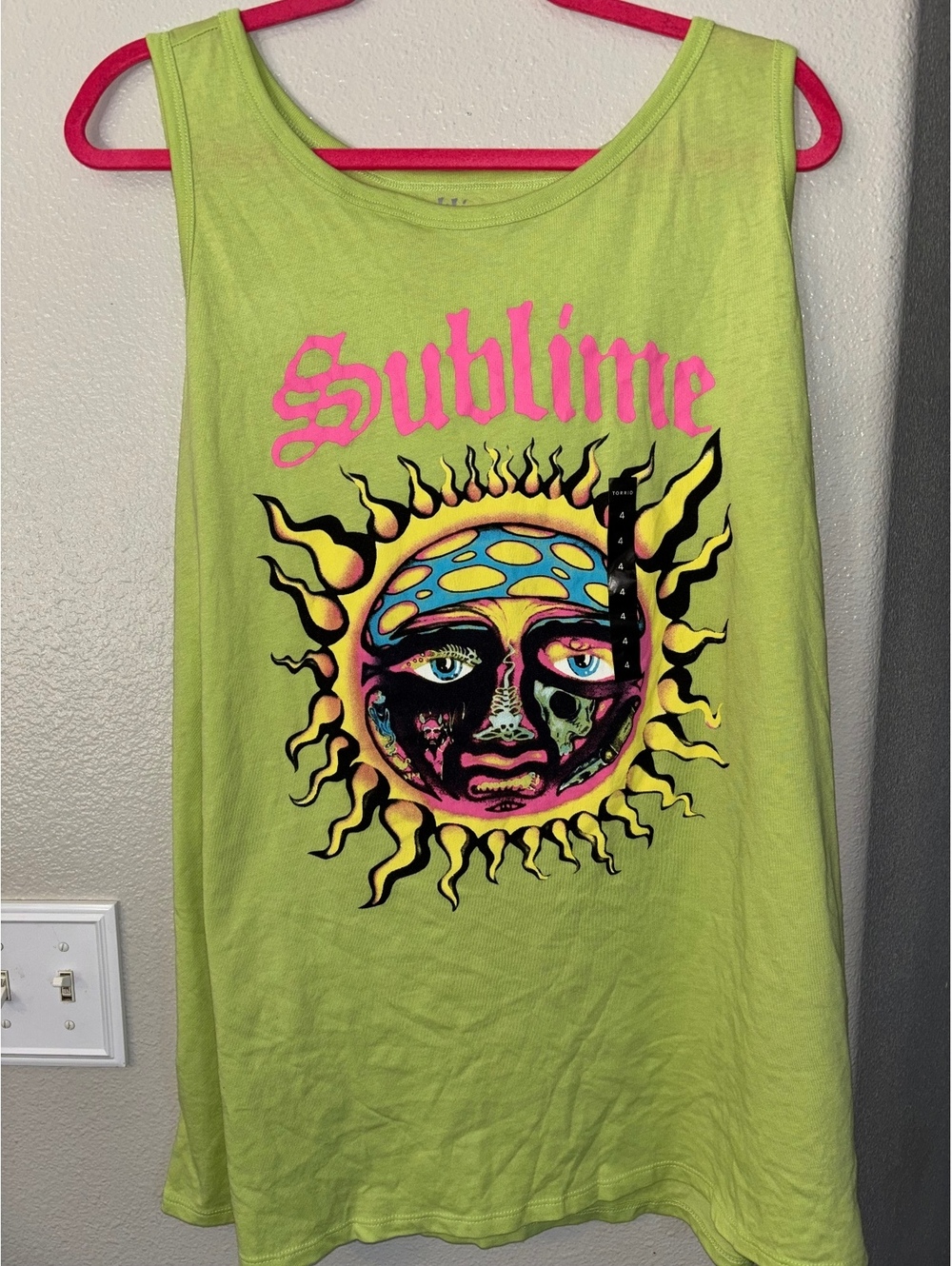 Torrid Sublime Band Graphic Tank Top Lime Green Size 4